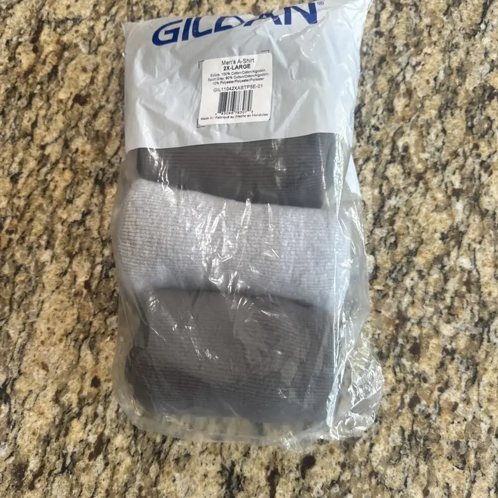 Gildan Adult Men's Cotton Ribbed Assorted Color A-Shirt, 4-Pack, Size 2XL